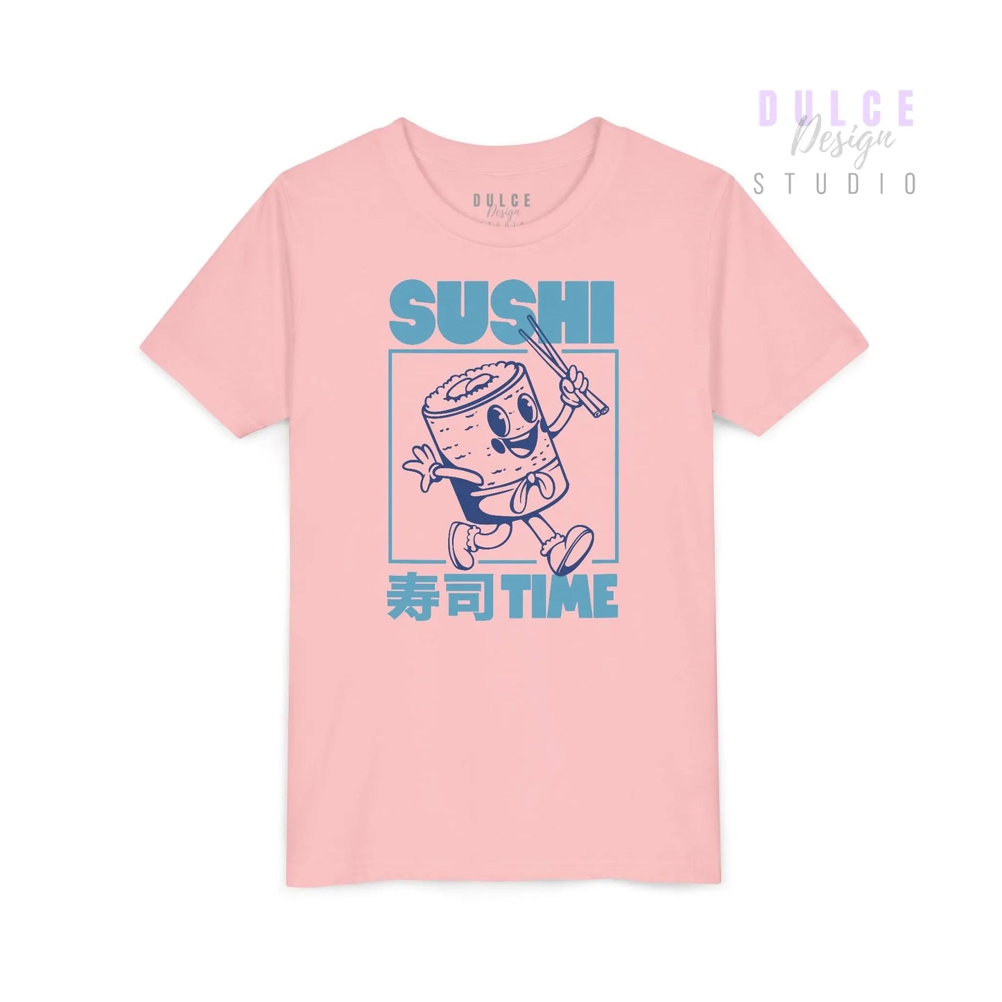 Sushi Time – Retro Blue Kids Tee - Dulce Design Studio