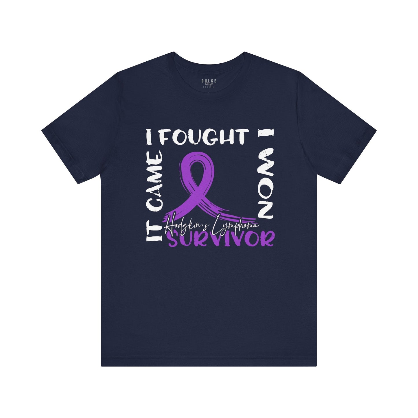 Hodgkins Lymphoma Cancer Survivor Shirt – Purple Awareness Ribbon Tee- - Dulce Design Studio