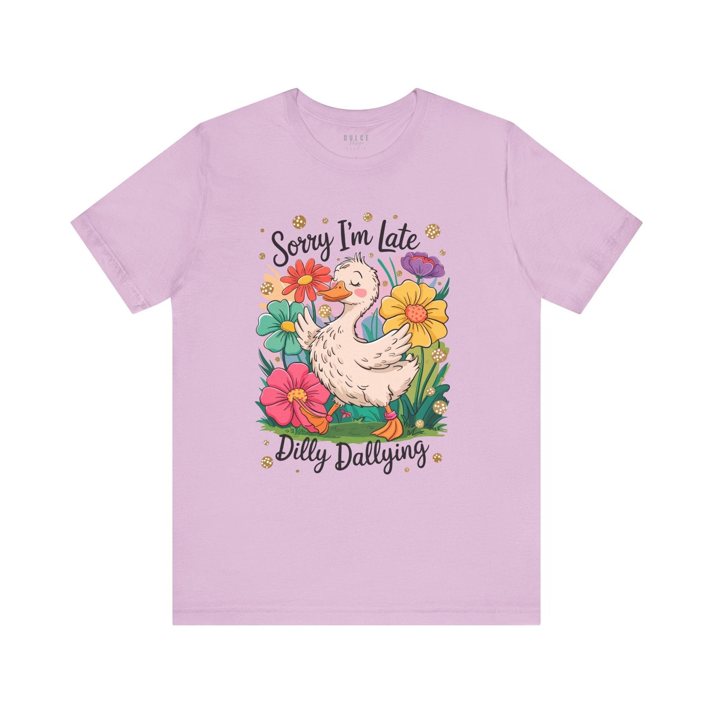Sorry I’m Late Duck Shirt – Dilly Dallying Tee- Lilac / 3XL- Dulce Design Studio