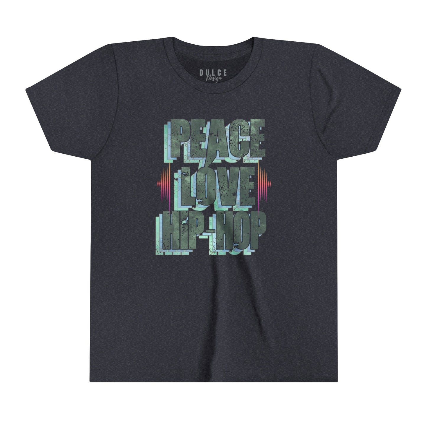 Peace. Love. Hip-Hop. – Classic Culture Tee- Heather Navy / XL- Dulce Design Studio