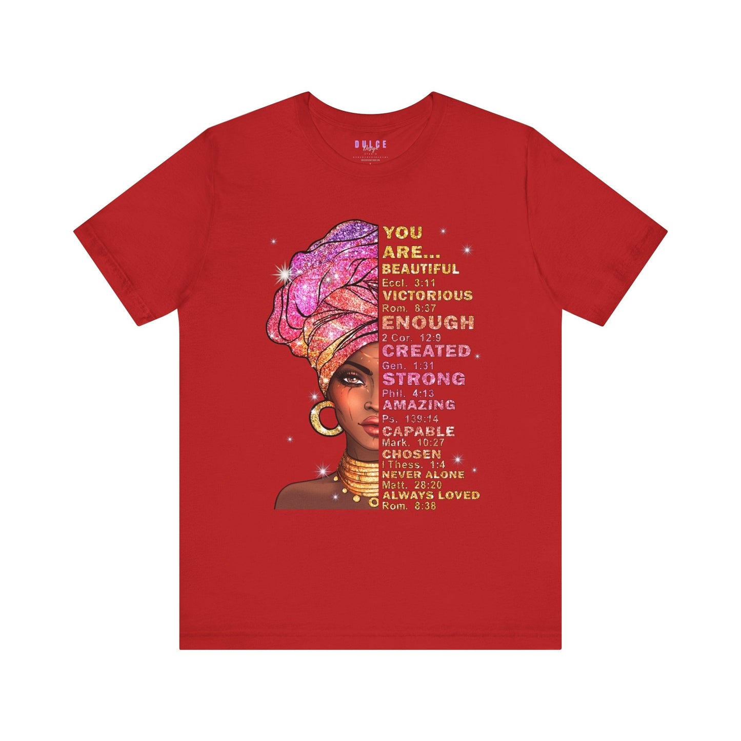 You Are… Empowered – Faith & Affirmation Tee- Red / 3XL- Dulce Design Studio