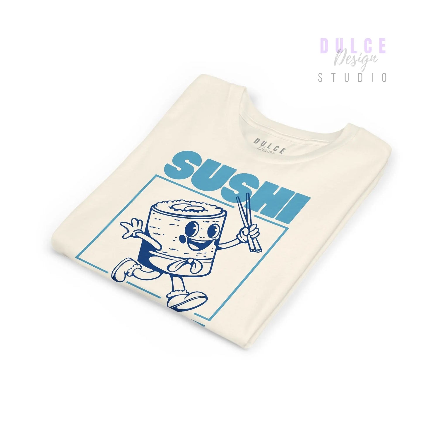 Sushi Time – Retro Blue Kids Tee - Dulce Design Studio