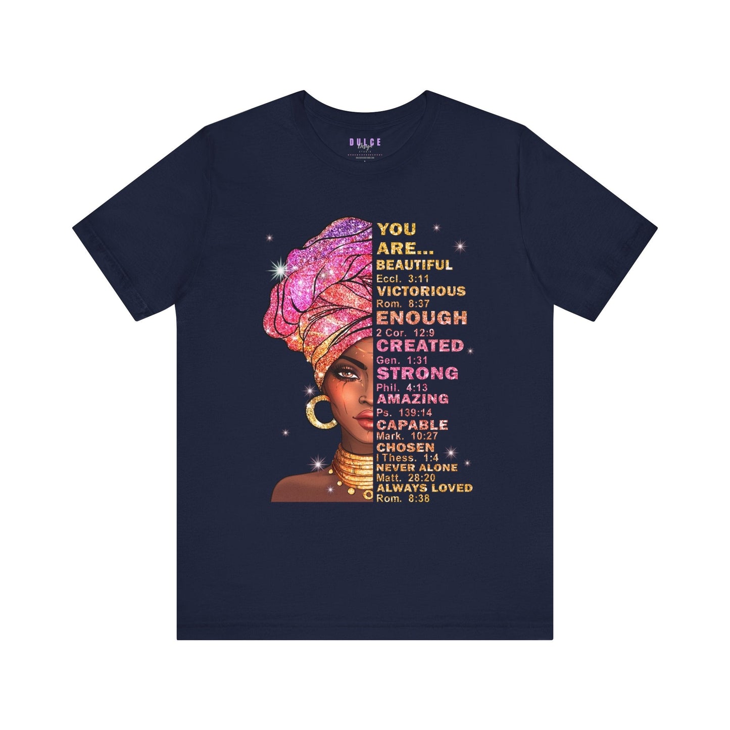 You Are… Empowered – Faith & Affirmation Tee- Navy / 3XL- Dulce Design Studio