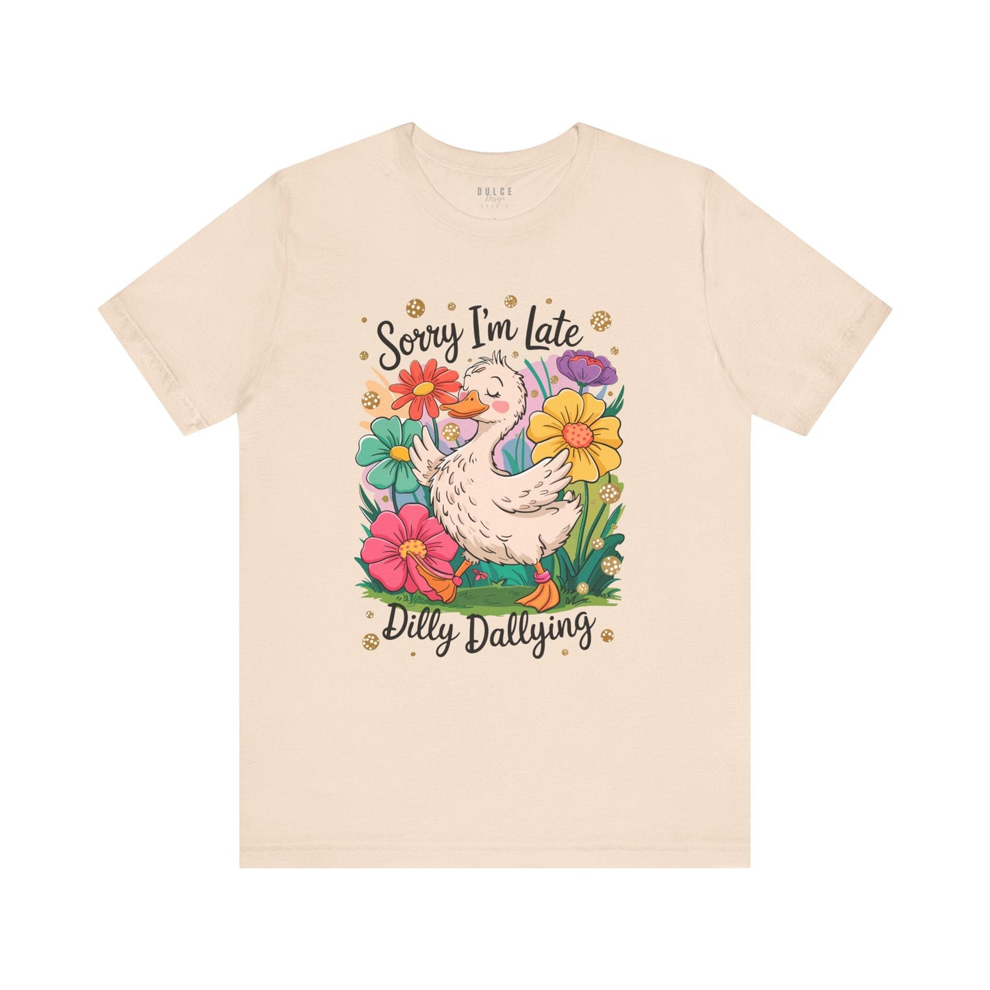 Sorry I’m Late Duck Shirt – Dilly Dallying Tee- Soft Cream / 3XL- Dulce Design Studio