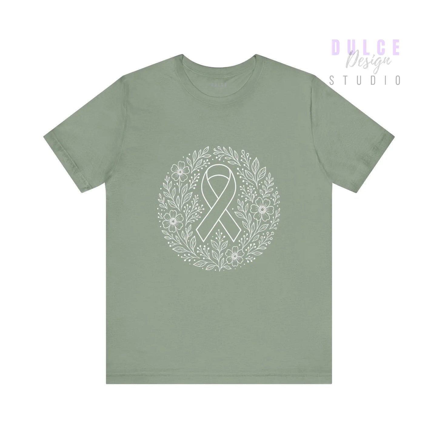 “Rooted in Remembrance” – Floral Awareness Ribbon Tee - Dulce Design Studio