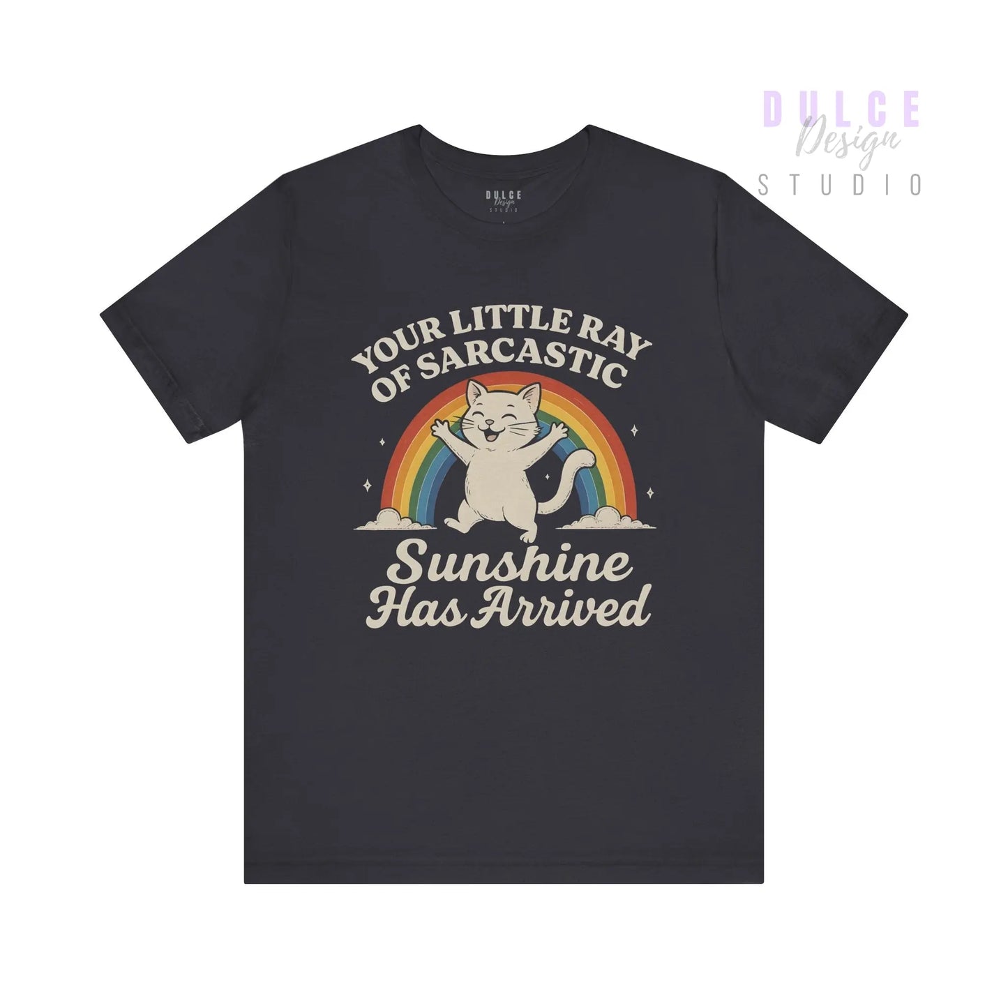 Sarcastic Sunshine – Retro Cat Graphic Tee - Dulce Design Studio