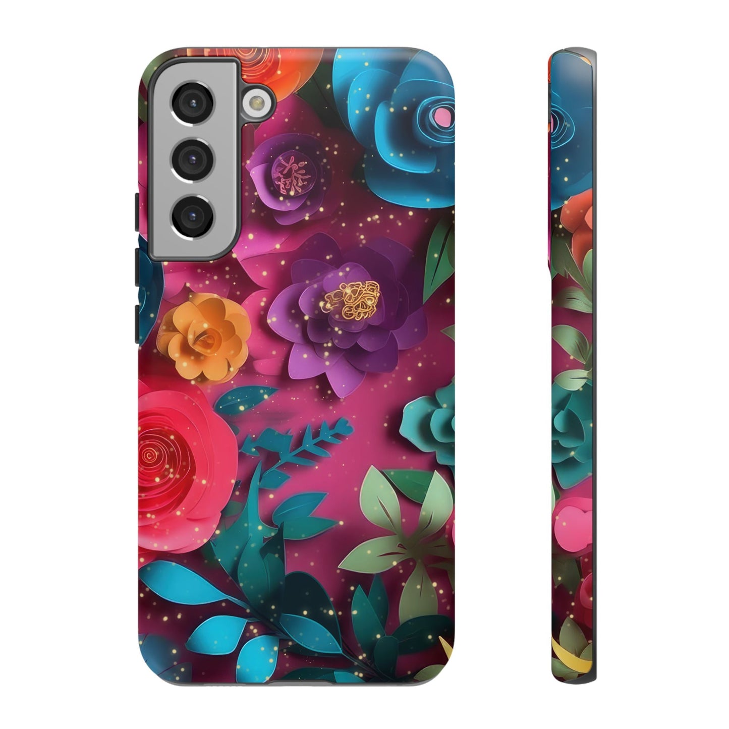 Bloom Layer Phone Case – 3D Quilled Floral Tough Case- Samsung Galaxy S22 Plus / Matte- Dulce Design Studio