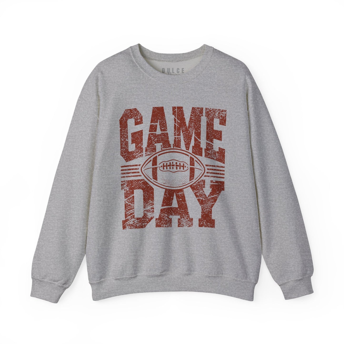 Game Day Sweatshirt – Vintage Distressed Football Pullover- Sport Grey / 3XL- Dulce Design Studio