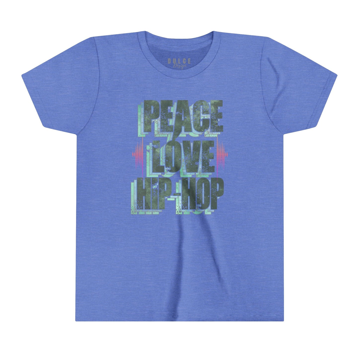 Peace. Love. Hip-Hop. – Classic Culture Tee- Heather Columbia Blue / XL- Dulce Design Studio