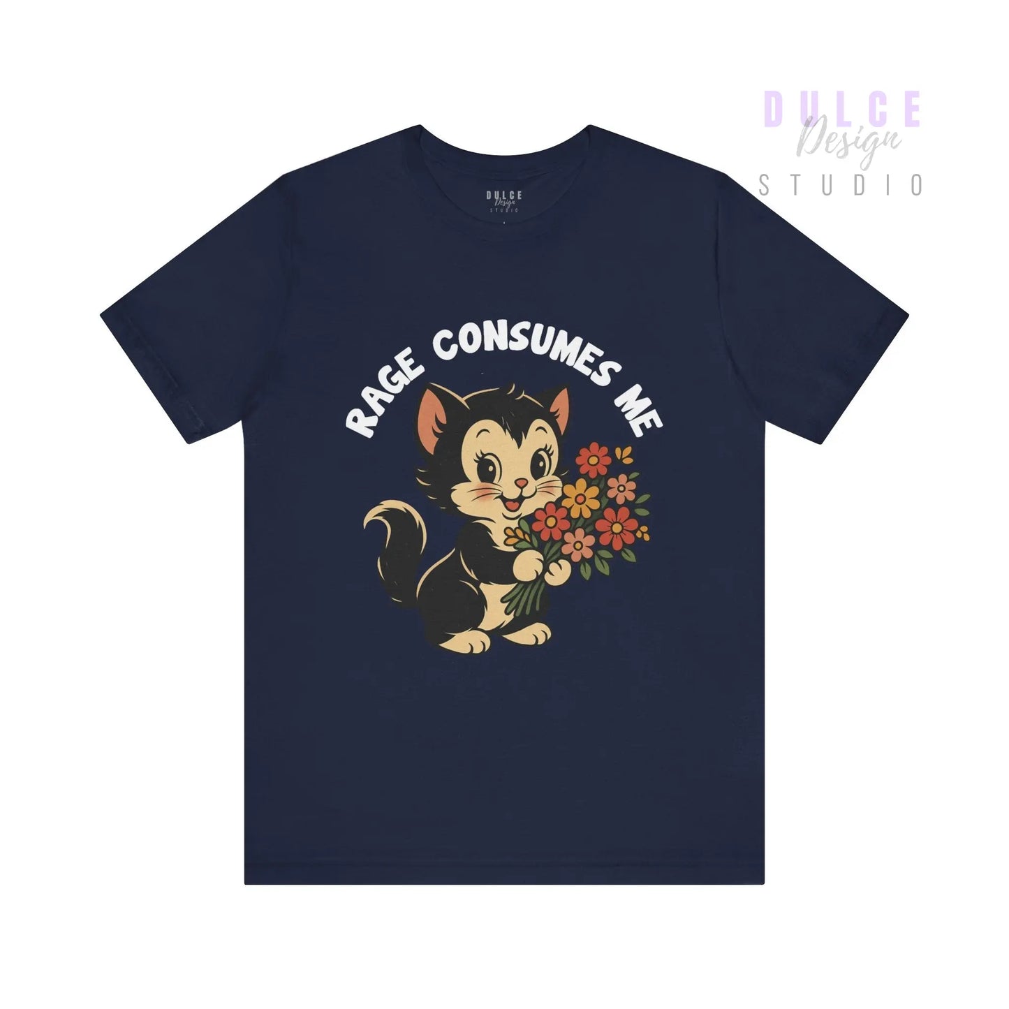 Rage Consumes Me Vintage Cat Graphic Teein Product variant-