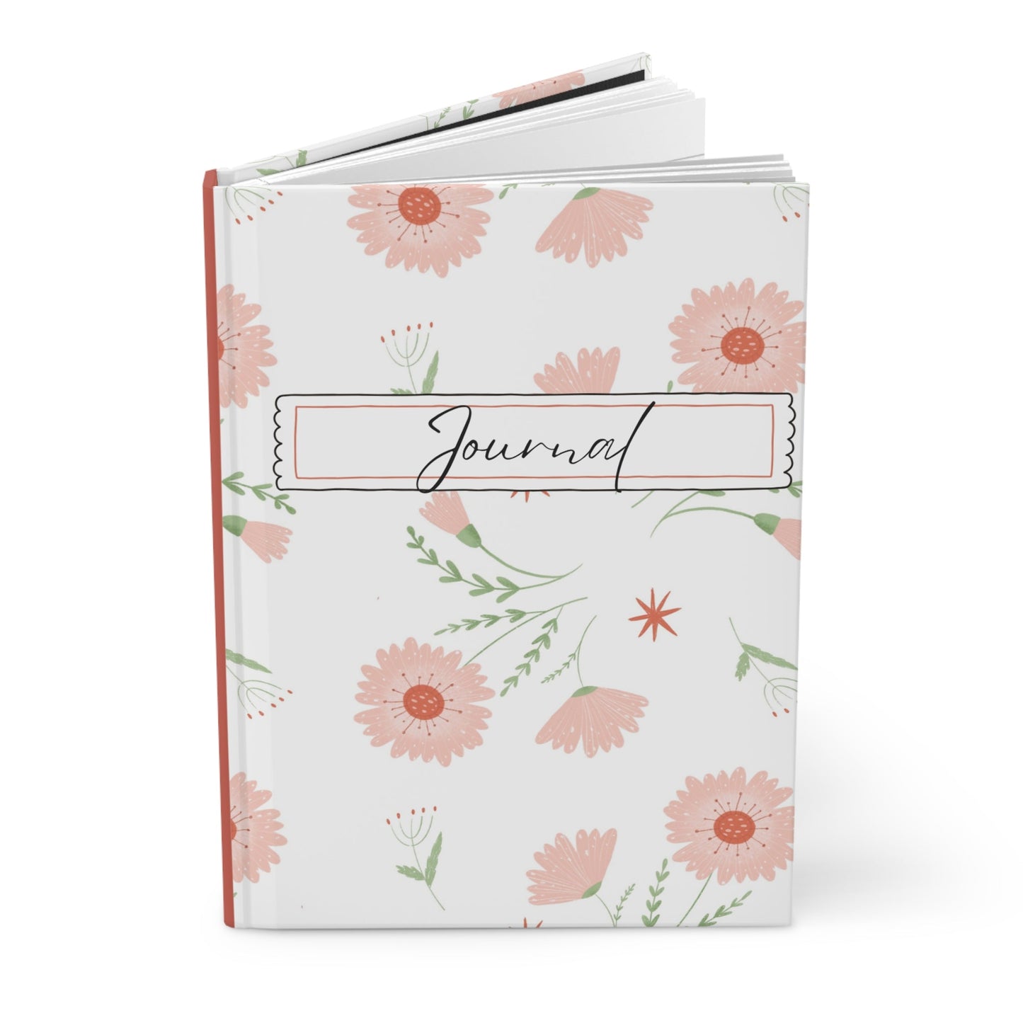 Pink Floral Hardcover Journal – 150 Page Matte Notebook- - Dulce Design Studio