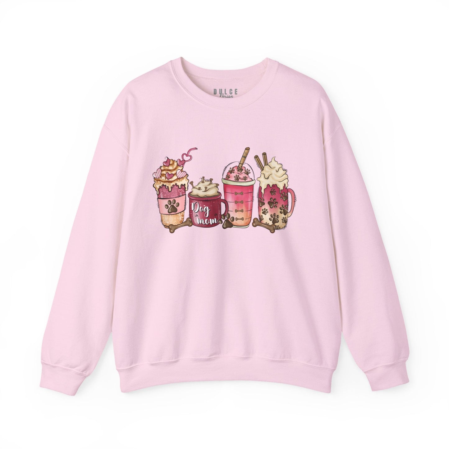 Dog Mom Sweatshirt – Cozy Coffee & Paw Print Pullover- - Dulce Design Studio