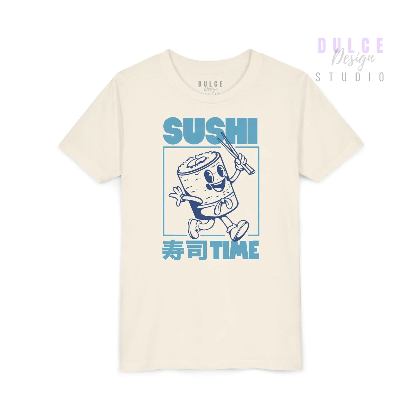 Sushi Time – Retro Blue Kids Tee - Dulce Design Studio