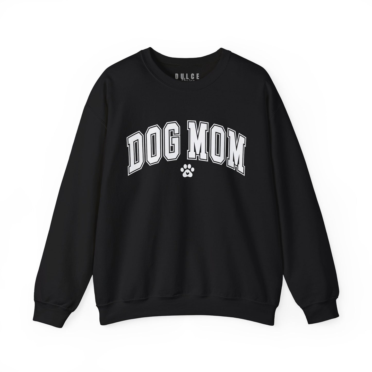 Dog Mom Shirt – Varsity Style Paw Print Tee- - Dulce Design Studio