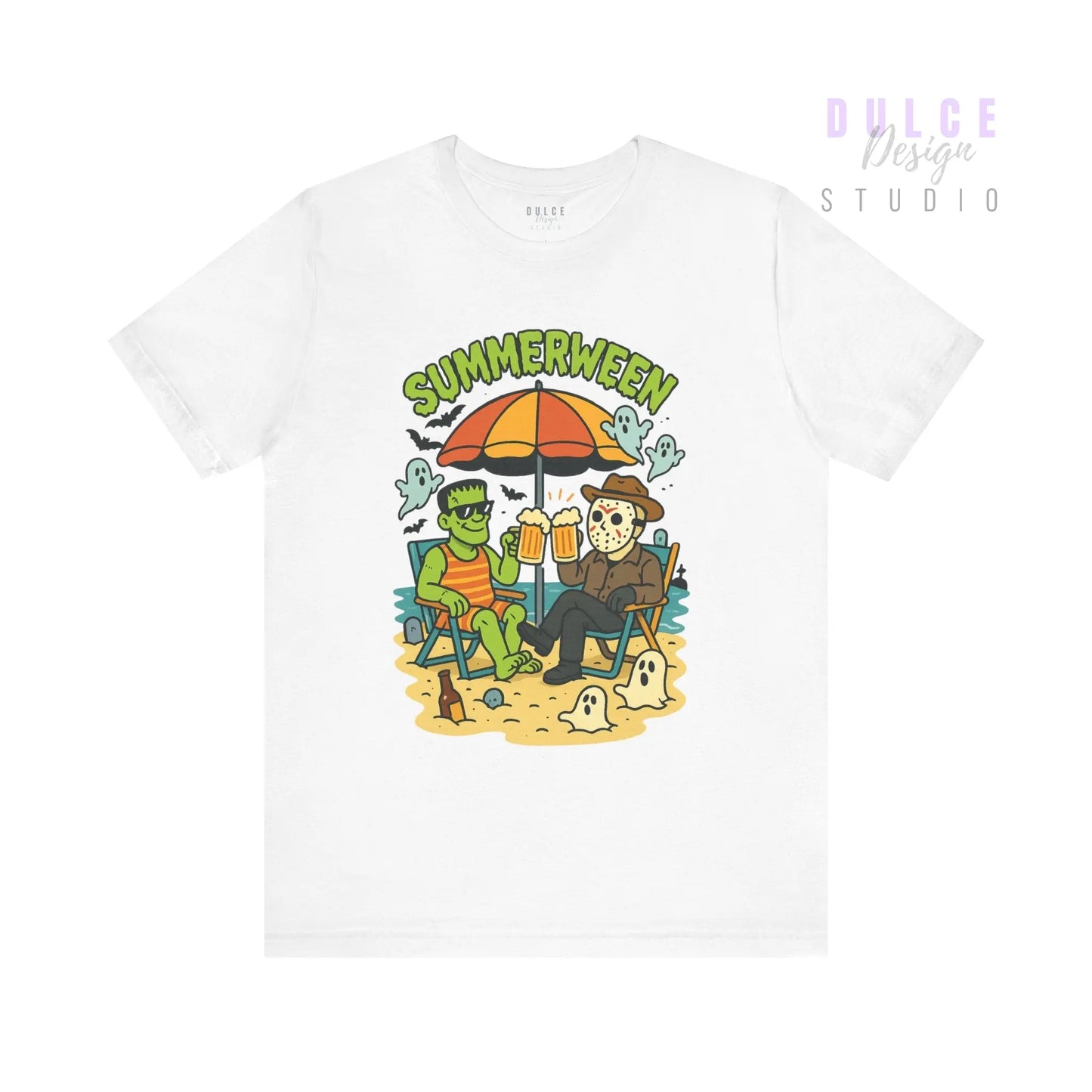 Summerween Parody Shirt – Spooky Beach Bros Tee for Horror Fans - White / L Dulce Design Studio