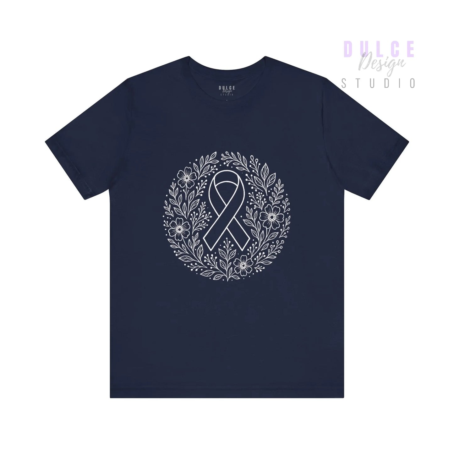 “Rooted in Remembrance” – Floral Awareness Ribbon Tee - Dulce Design Studio