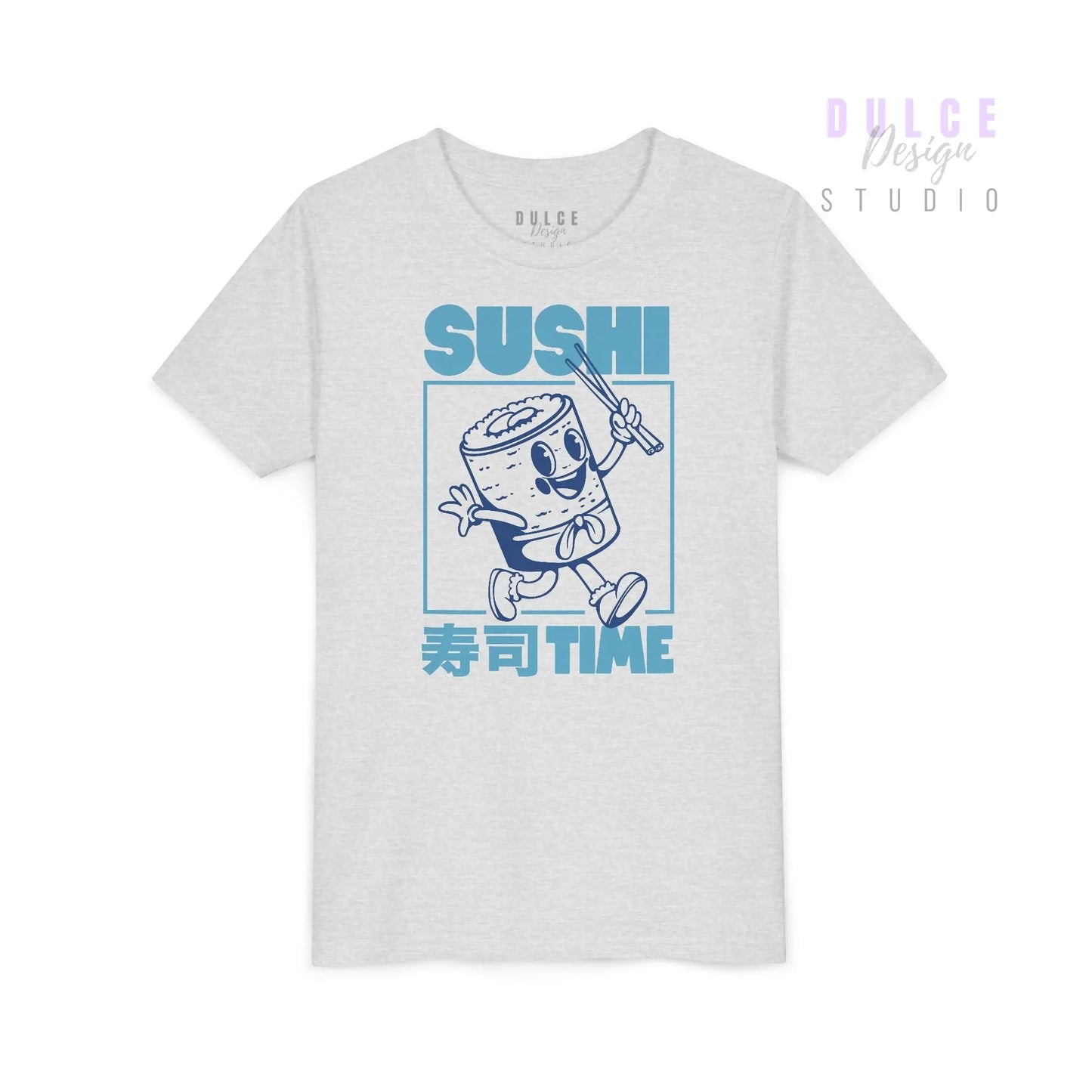 Sushi Time – Retro Blue Kids Tee - Dulce Design Studio