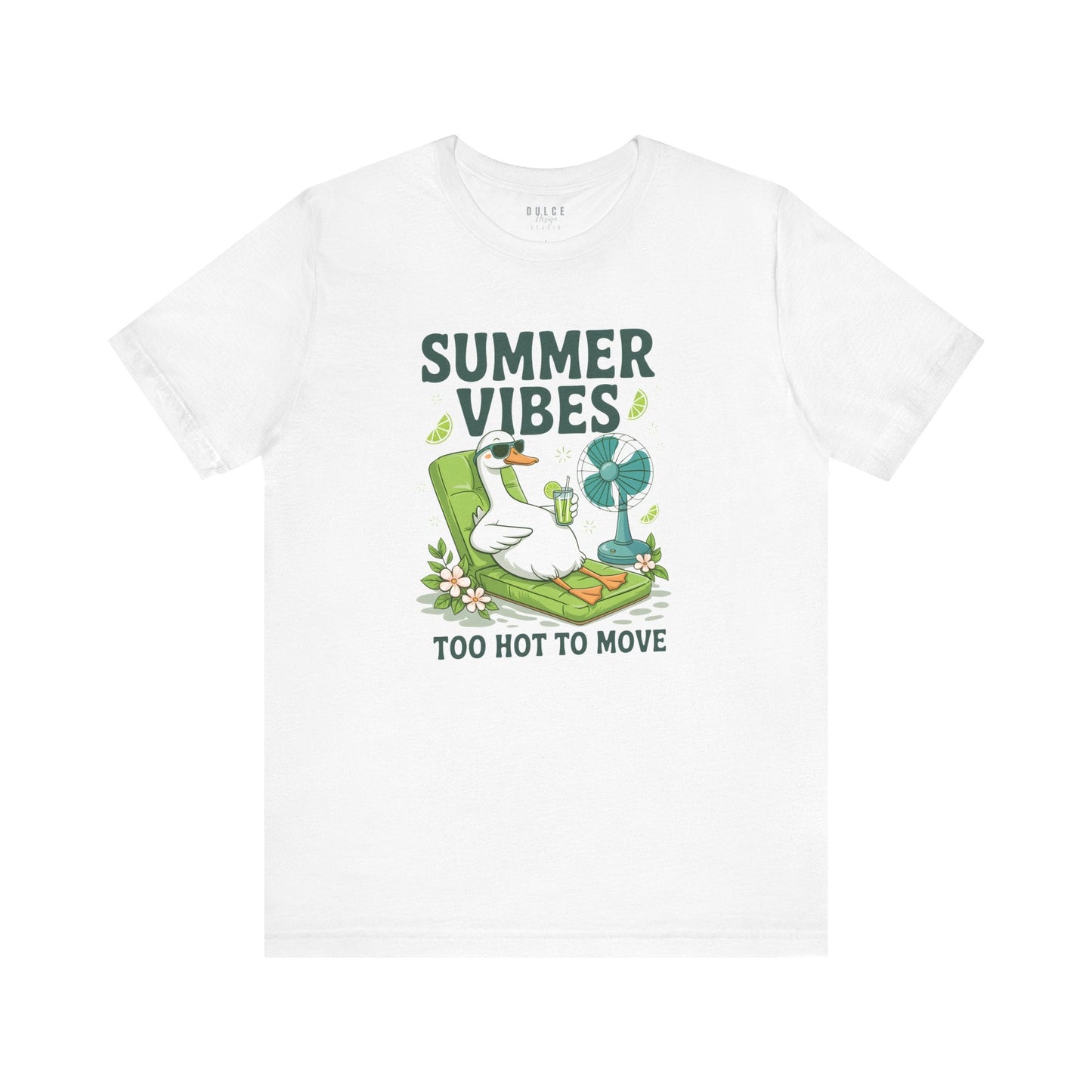 Summer Vibes Duck Shirt – Too Hot to Move- White / 3XL- Dulce Design Studio