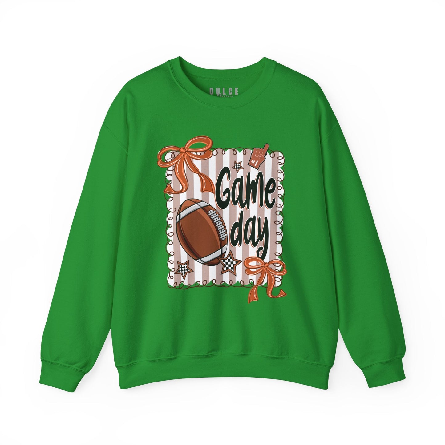 Game Day Sweatshirt – cute football pullover with bows & stars- - Dulce Design Studio