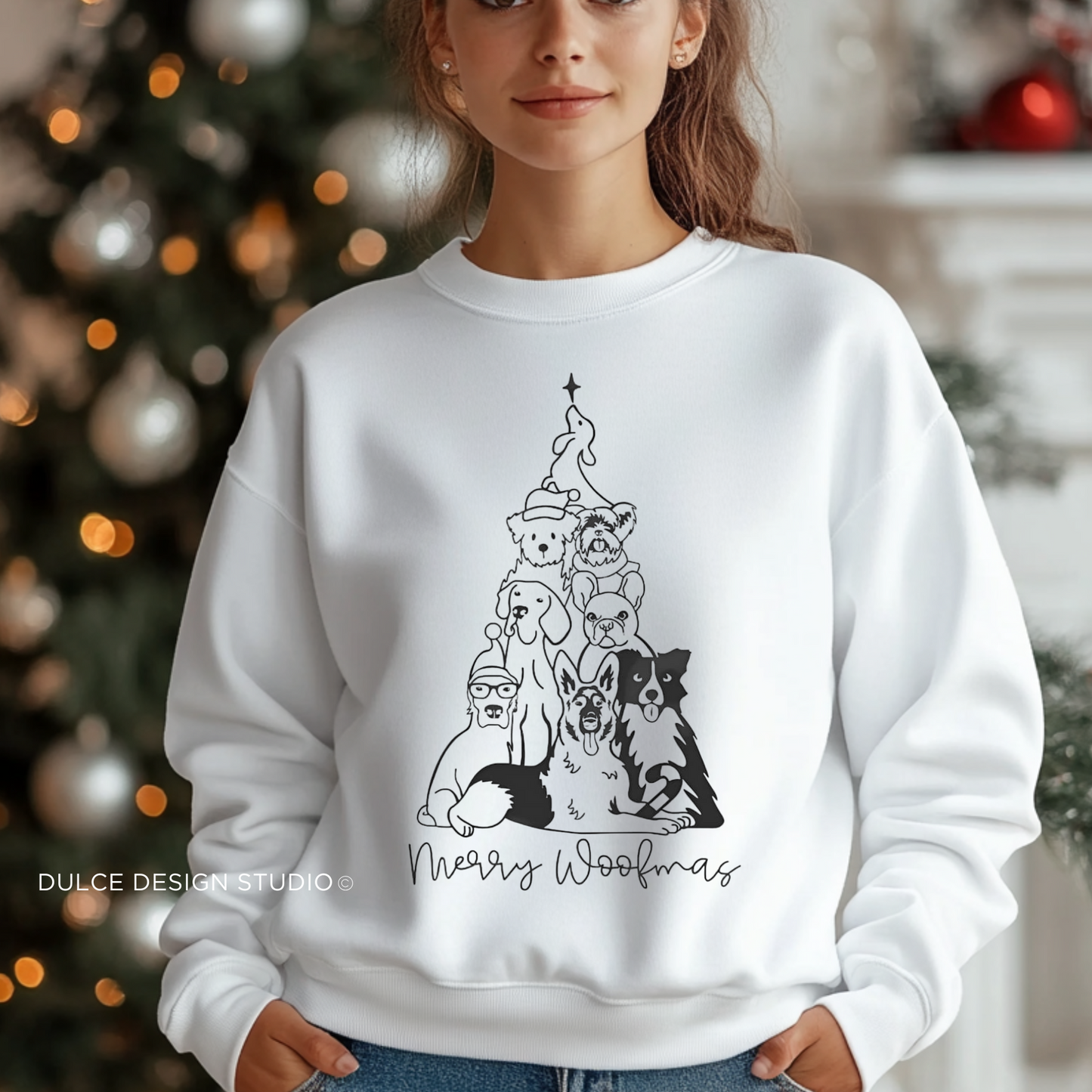 MERRY WOOFMAS SWEATSHIRT-Β Β - Dulce Design Studio