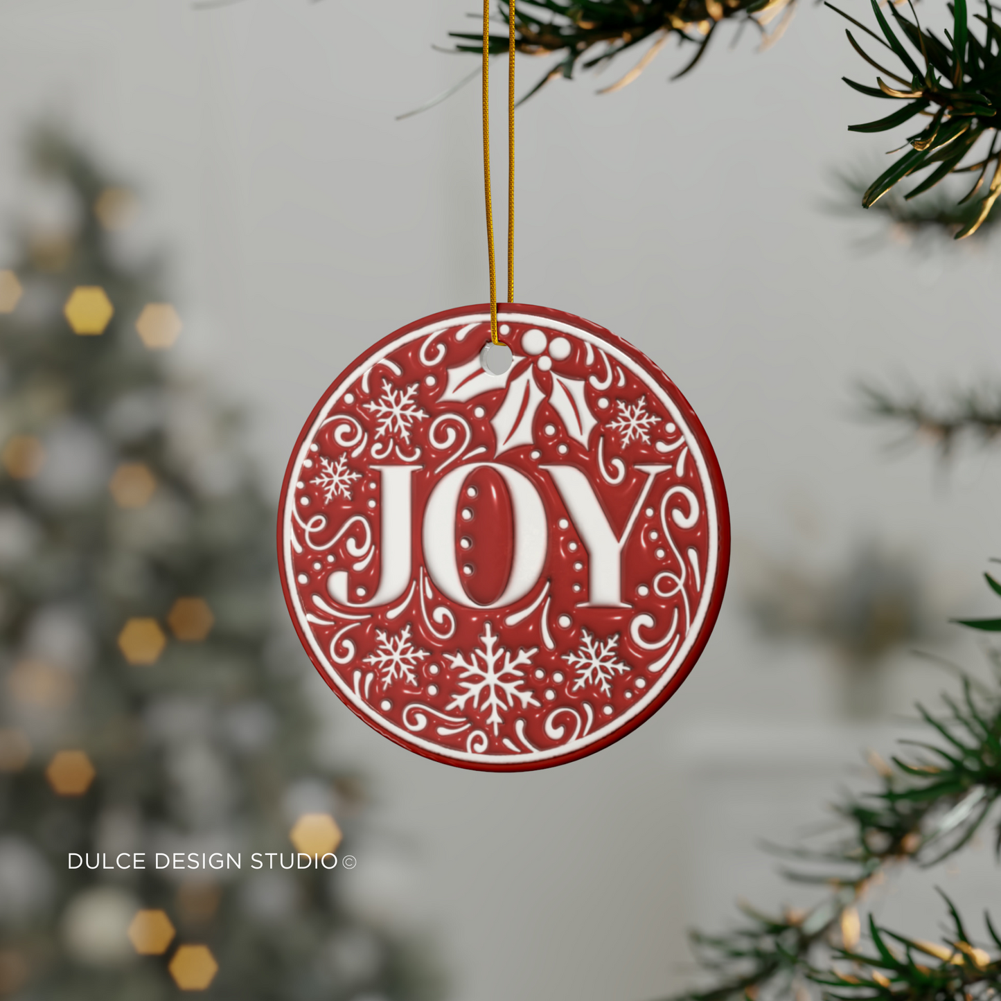 JOY CHRISTMAS ORNAMENT- - Dulce Design Studio