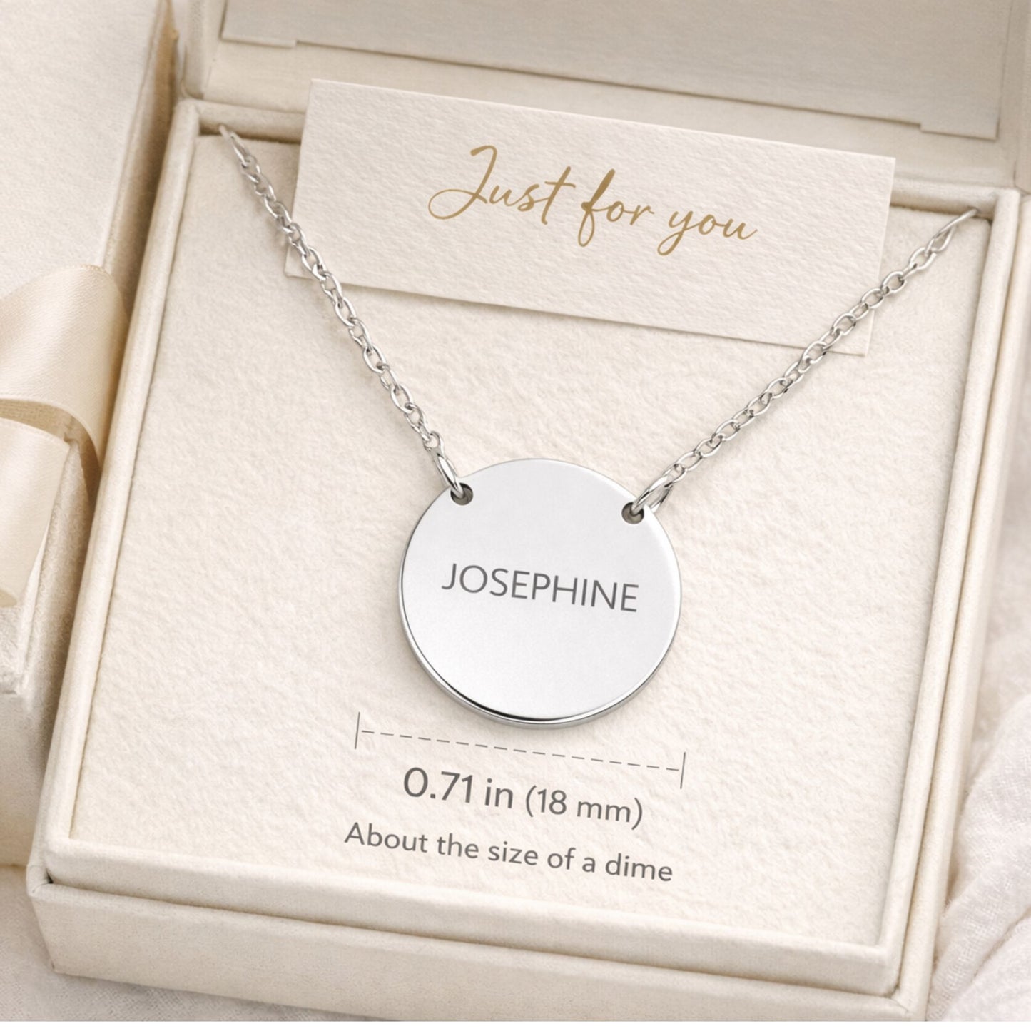 Engraved Round Nameplate Necklace | Personalized Circle Necklace - Dulce Design Studio