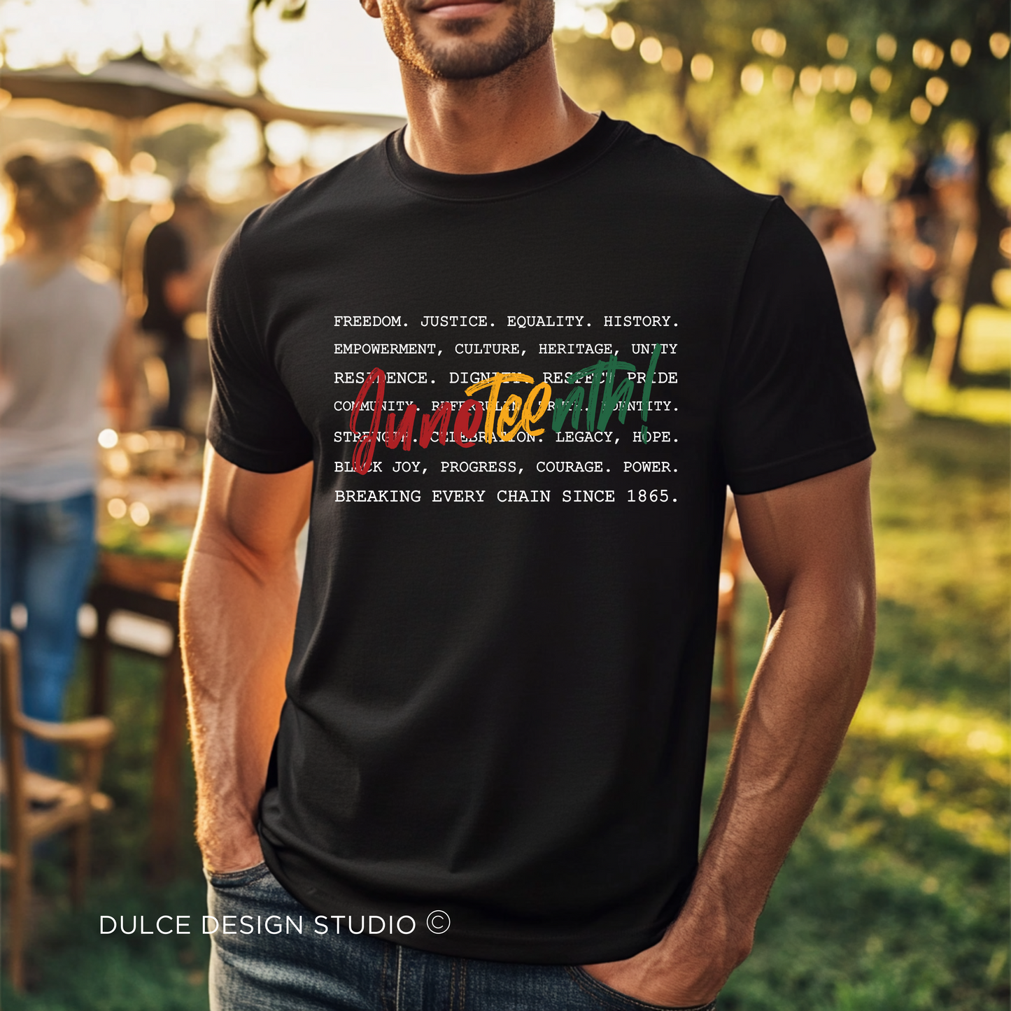 Juneteenth Word Stack – Breaking Every Chain Since 1865 Tee