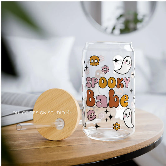 Spooky Babe Libby Glass 16oz with Halloween design