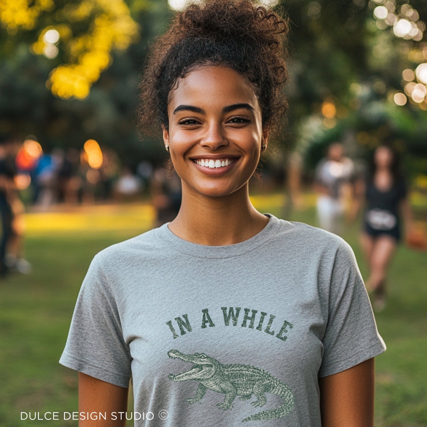 In a While, Crocodile – Retro Croc Graphic Tee