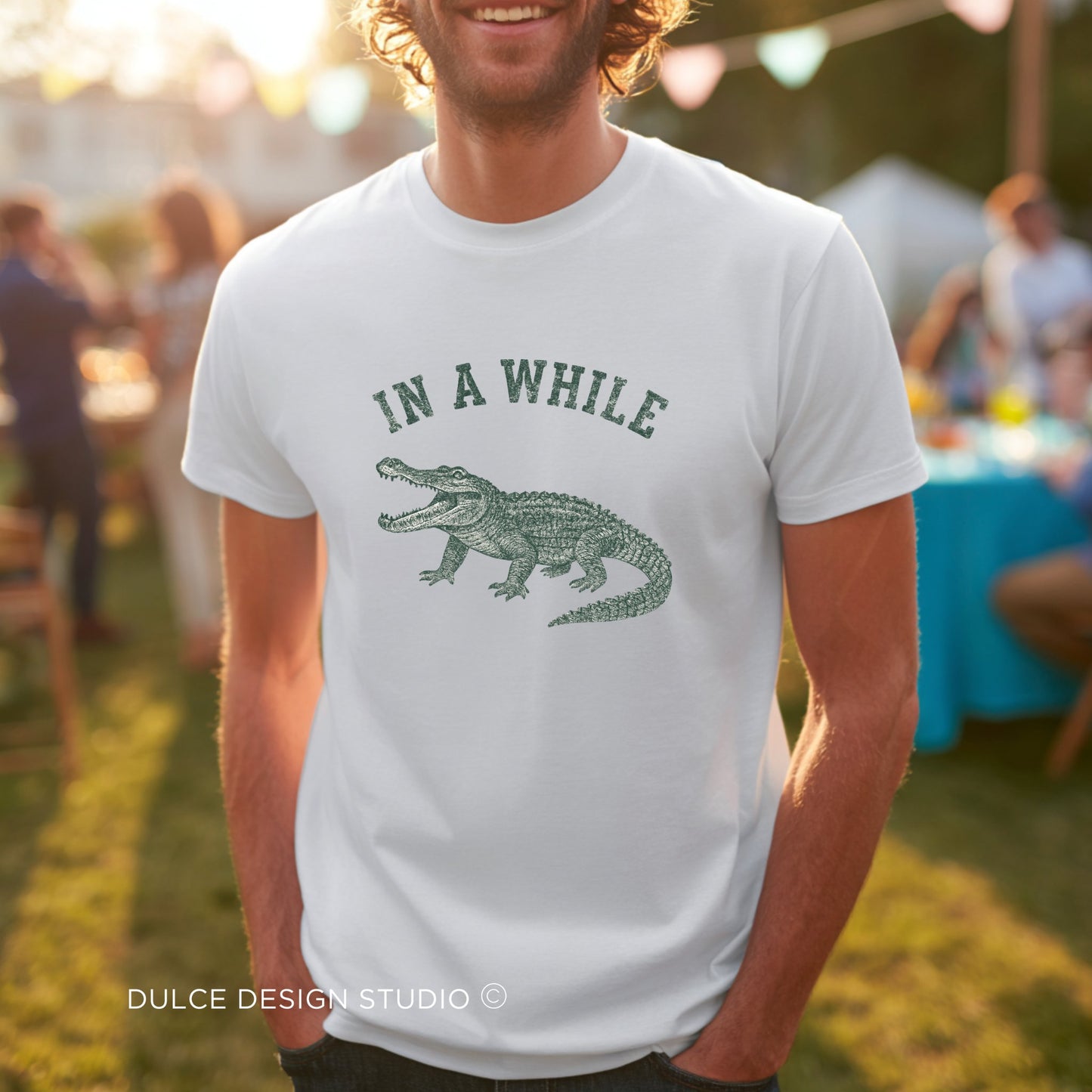 In a While, Crocodile – Retro Croc Graphic Tee