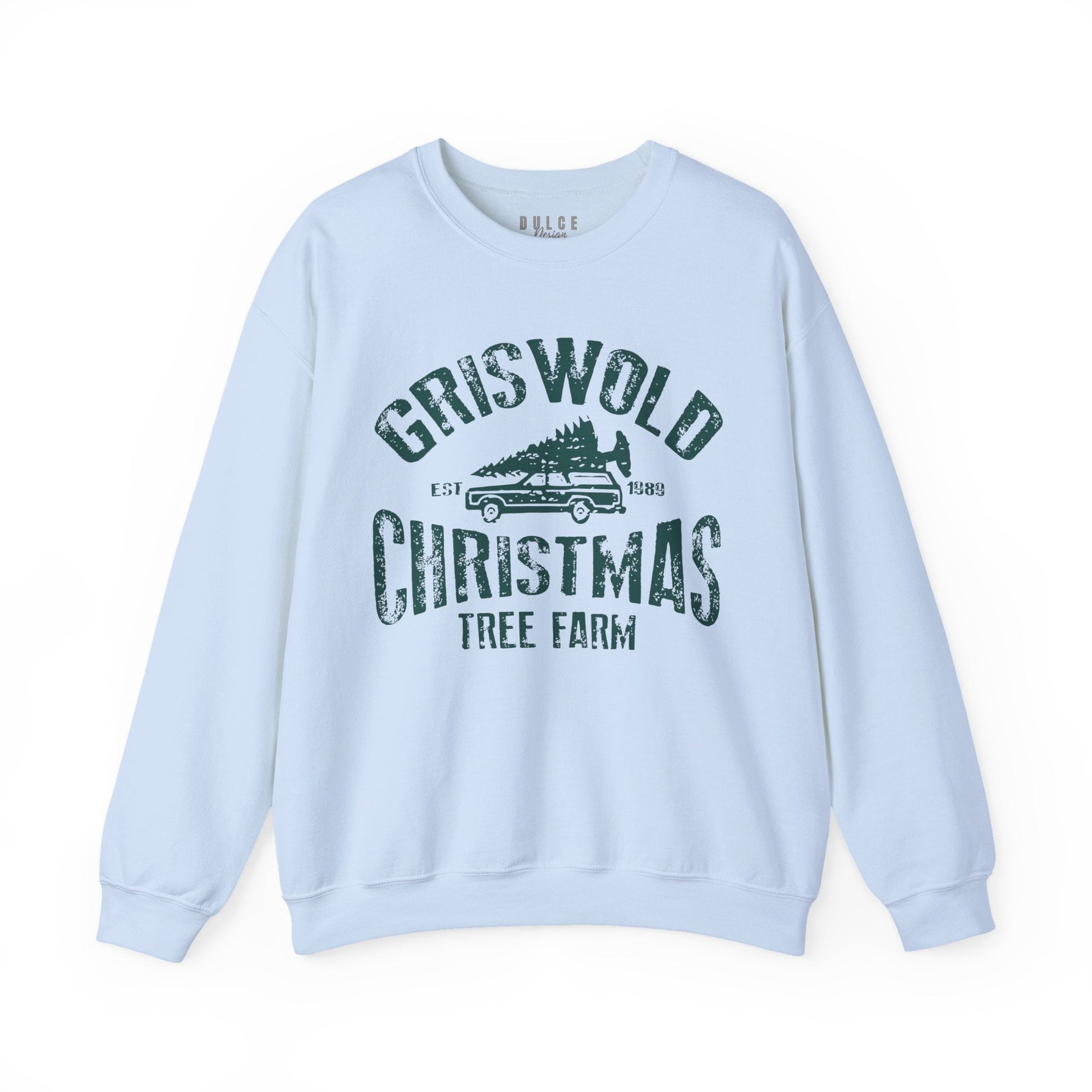 Griswold Christmas Tree Farm – Vintage Holiday Sweatshirt-  3XL / Light Blue- Dulce Design Studio