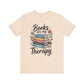 Books Are My Therapy Shirt – Pastel Floral Book Lover Tee-  Soft Cream / S- Dulce Design Studio