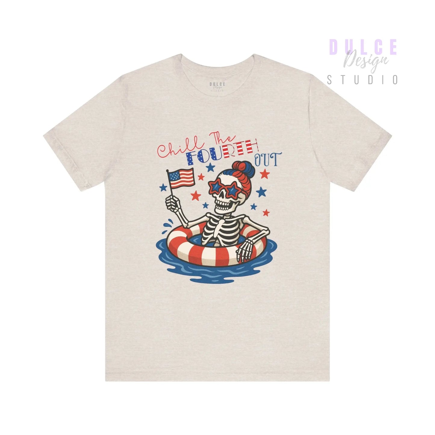Chill the Fourth Out – Patriotic Skeleton Tee - Dulce Design Studio