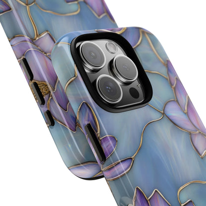 Lotus Glow Phone Case – Stained Glass Floral Tough Case-  iPhone 16 Pro / Glossy- Dulce Design Studio