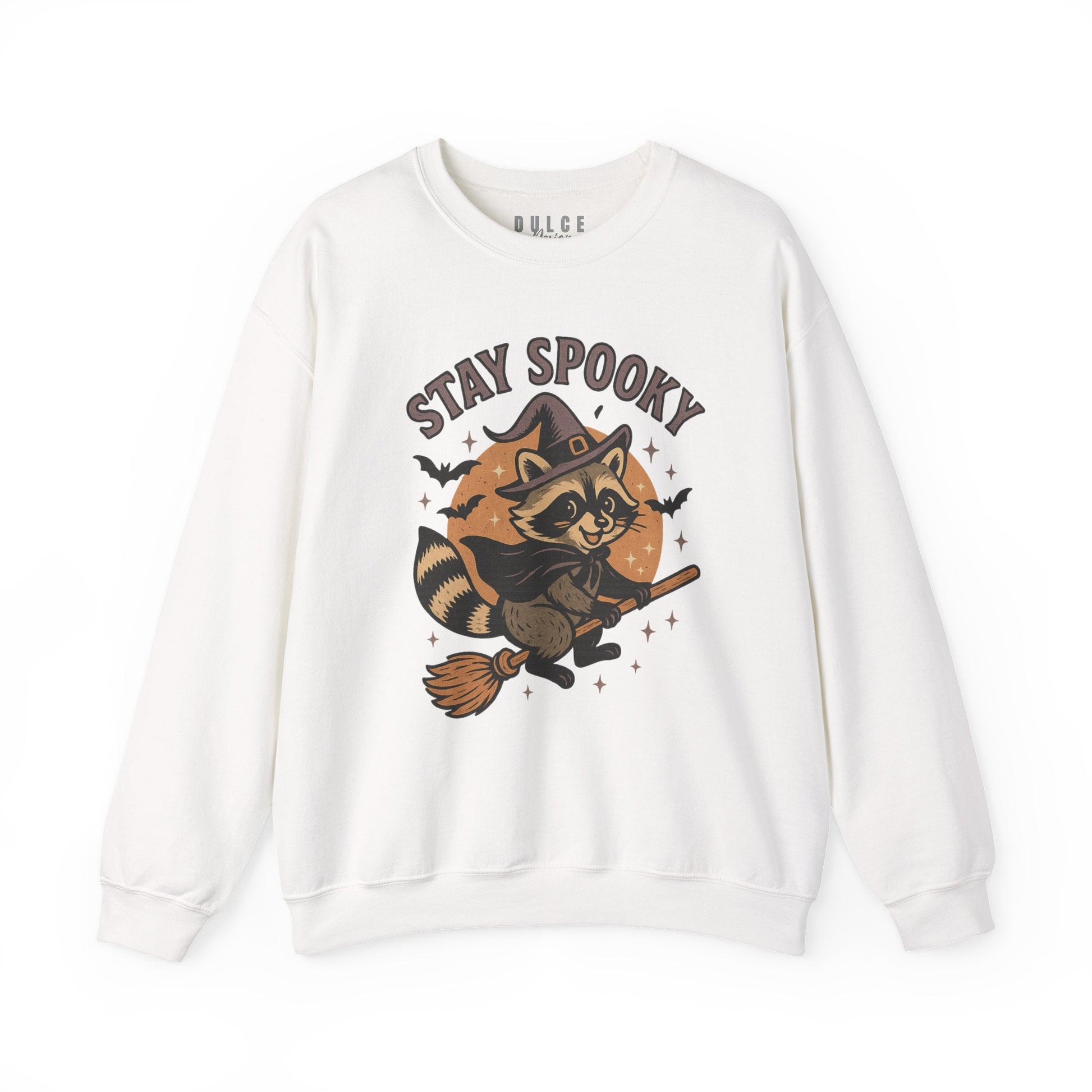 Stay Spooky Raccoon Halloween Sweatshirt-  White / 3XL- Dulce Design Studio