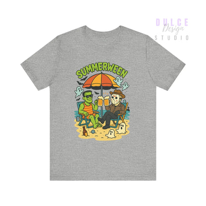 Summerween Parody Shirt – Spooky Beach Bros Tee for Horror Fans -  Athletic Heather / 3XL Dulce Design Studio