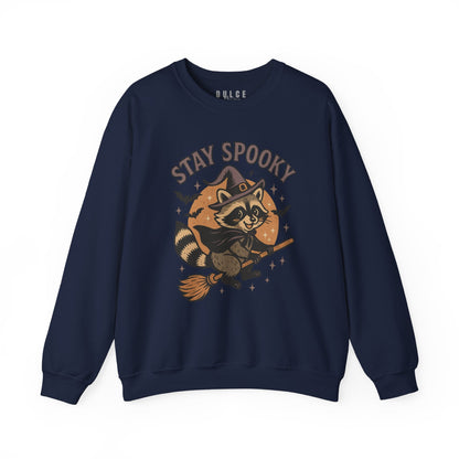 Stay Spooky Raccoon Halloween Sweatshirt-  Navy / 3XL- Dulce Design Studio
