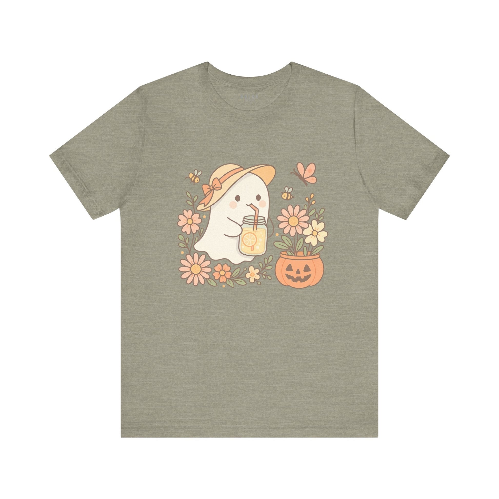 Cute Ghost Shirt – Fall Lemonade Halloween Tee-  Heather Stone / 3XL- Dulce Design Studio