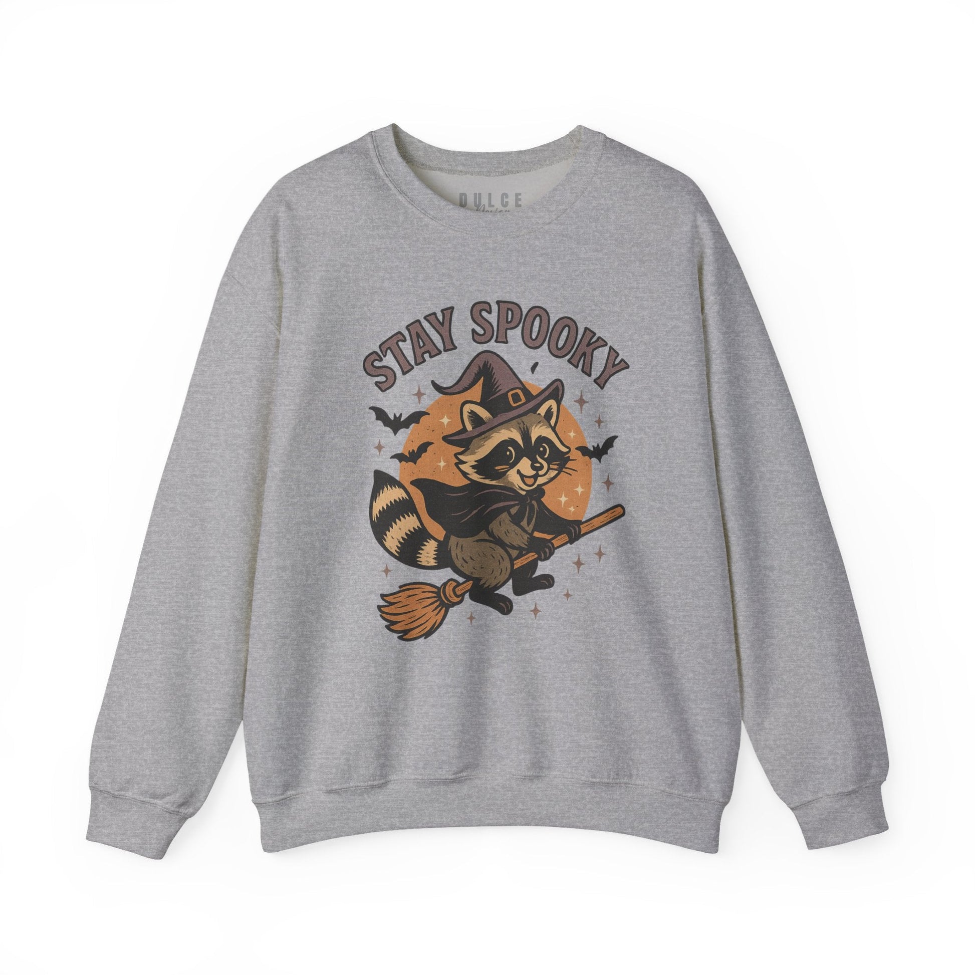 Stay Spooky Raccoon Halloween Sweatshirt-  Sport Grey / 3XL- Dulce Design Studio
