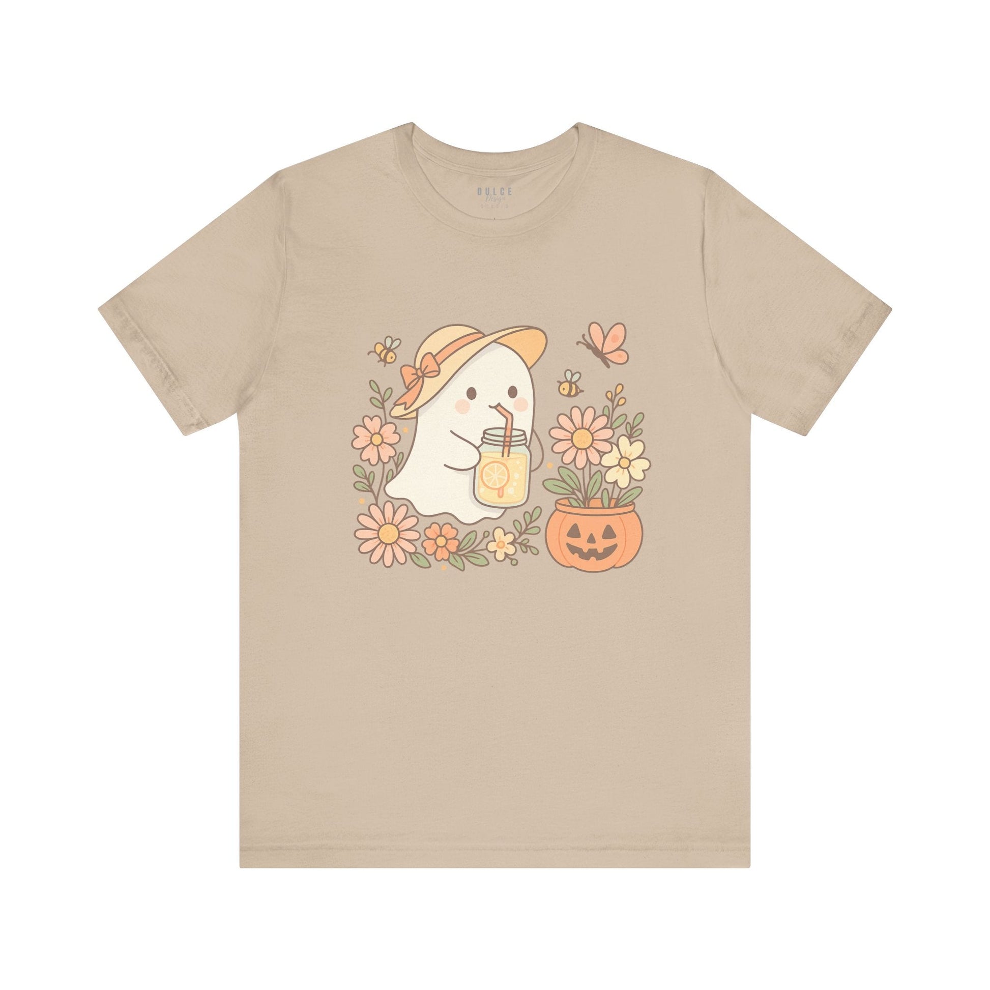 Cute Ghost Shirt – Fall Lemonade Halloween Tee-  Tan / 3XL- Dulce Design Studio