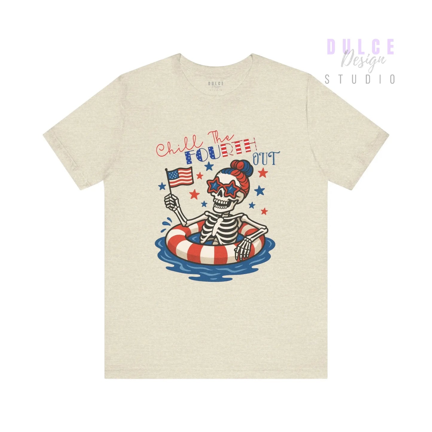 Chill the Fourth Out – Patriotic Skeleton Tee - Dulce Design Studio