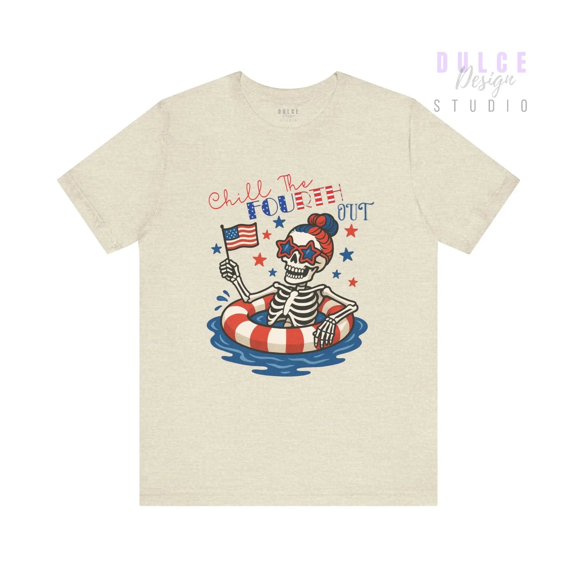 Chill the Fourth Out – Patriotic Skeleton Tee - Dulce Design Studio
