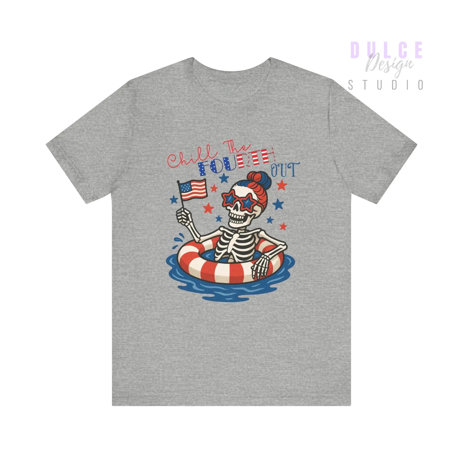 Chill the Fourth Out – Patriotic Skeleton Tee - Dulce Design Studio