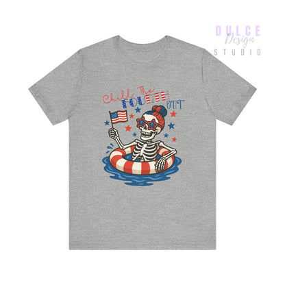 Chill the Fourth Out – Patriotic Skeleton Tee - Dulce Design Studio