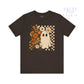 Retro Ghost Shirt – Vintage Checkered Halloween Teein  Product variant-
