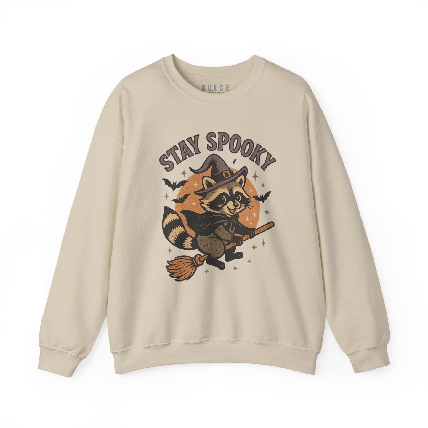 Stay Spooky Raccoon Halloween Sweatshirt-  Sand / 3XL- Dulce Design Studio
