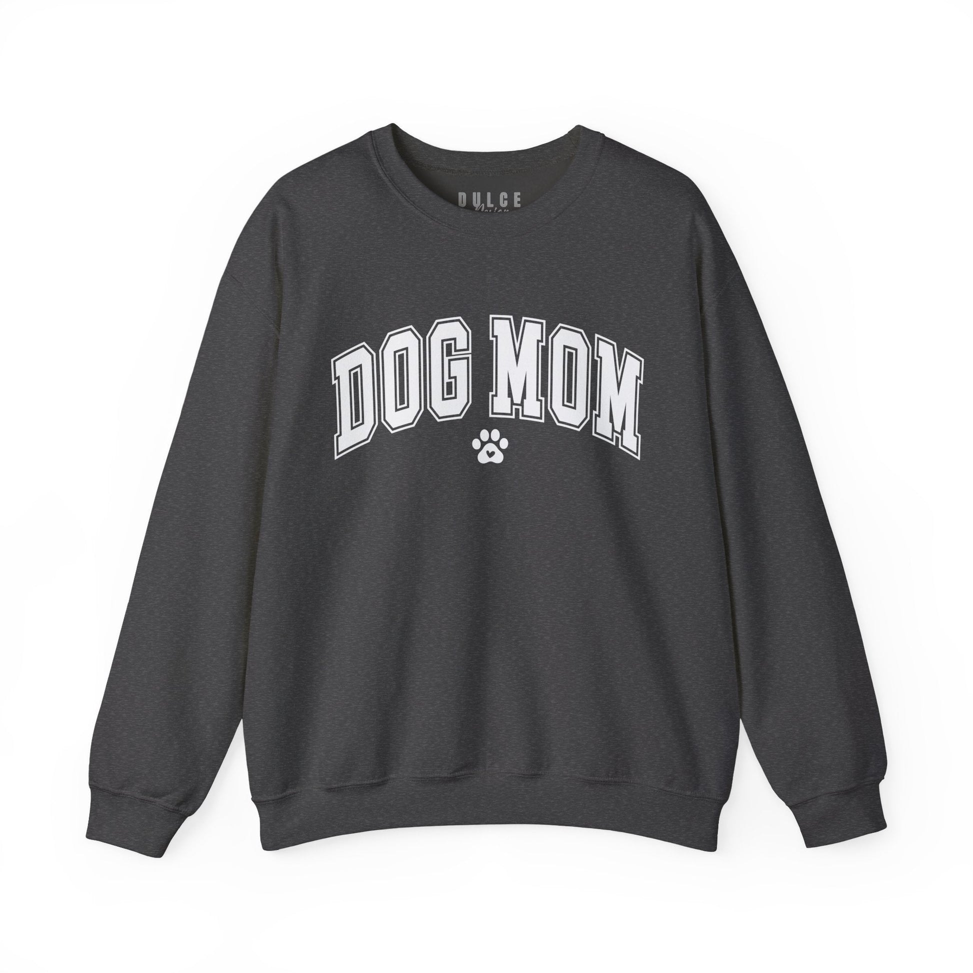 Dog Mom Shirt – Varsity Style Paw Print Tee-  - Dulce Design Studio