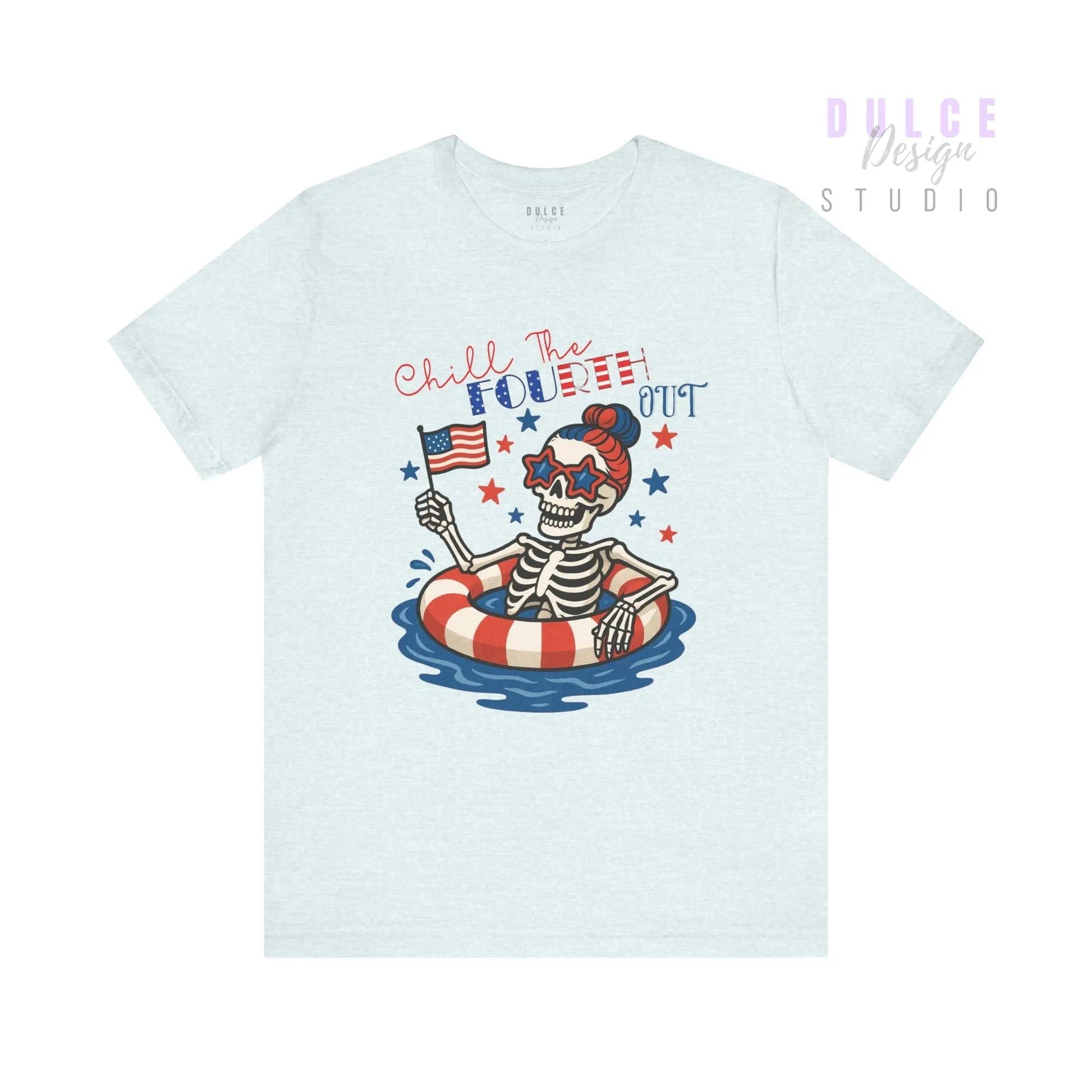 Chill the Fourth Out – Patriotic Skeleton Tee - Dulce Design Studio