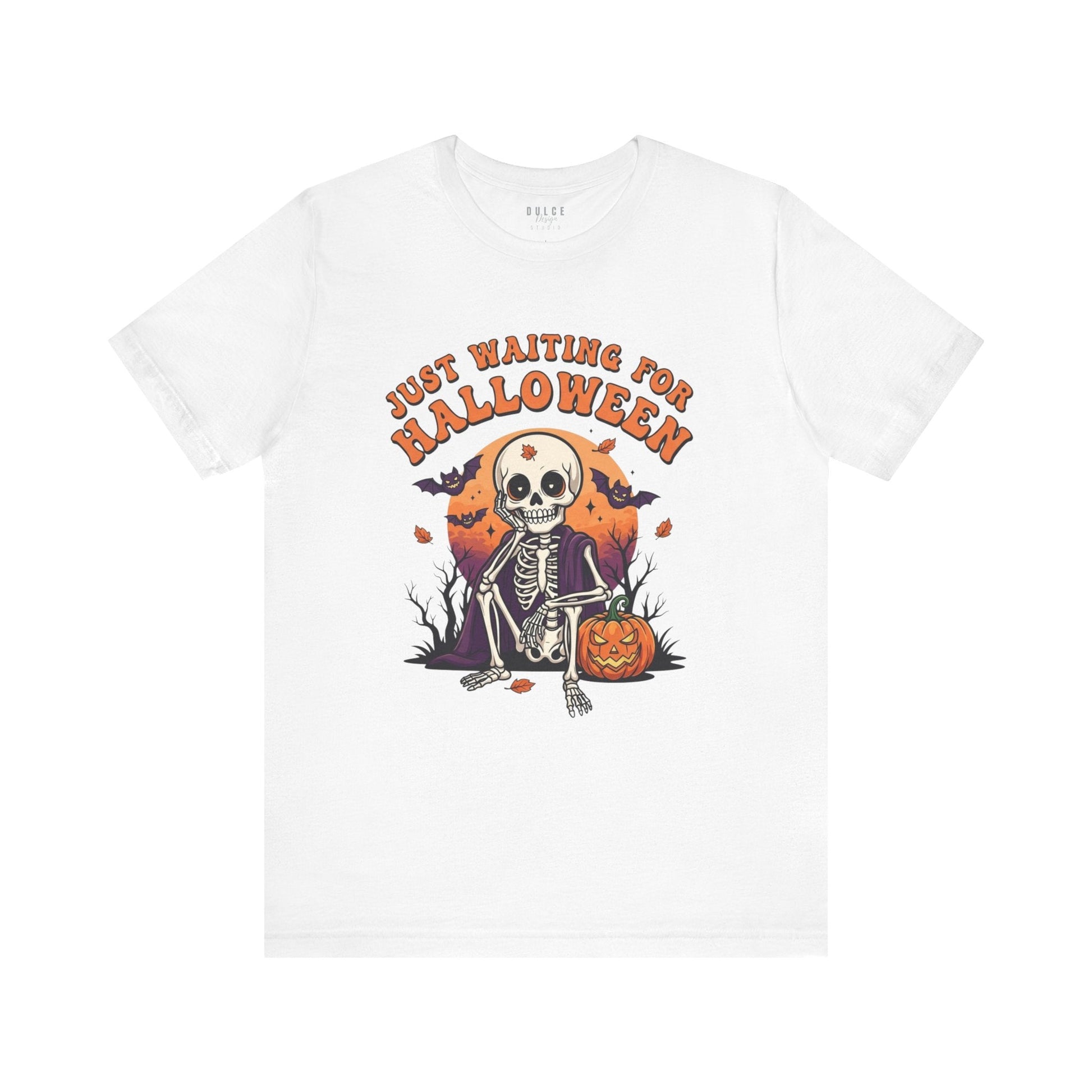 Halloween T-Shirt – Just Waiting for Halloween Skeleton Tee-  - Dulce Design Studio