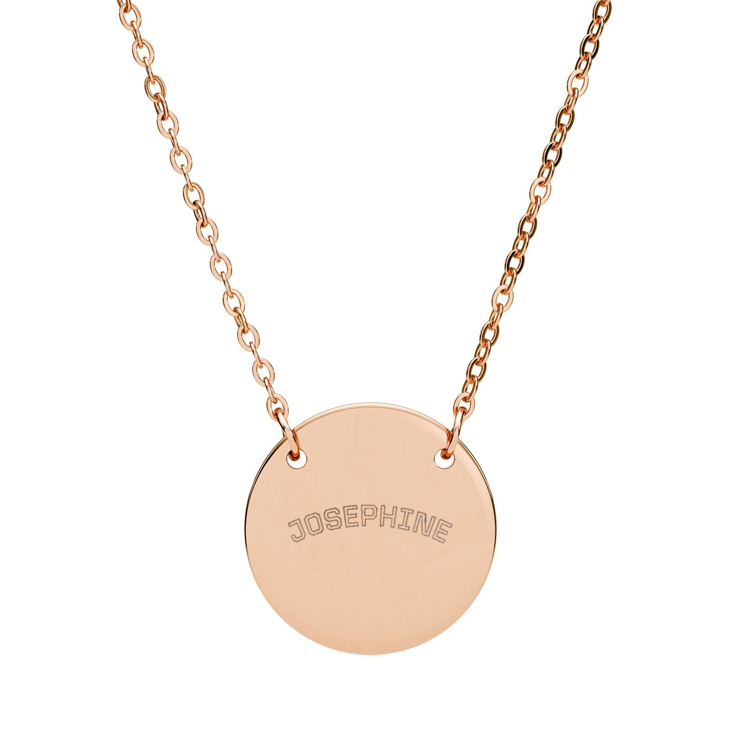 Engraved Round Nameplate Necklace | Personalized Circle Necklace - Dulce Design Studio